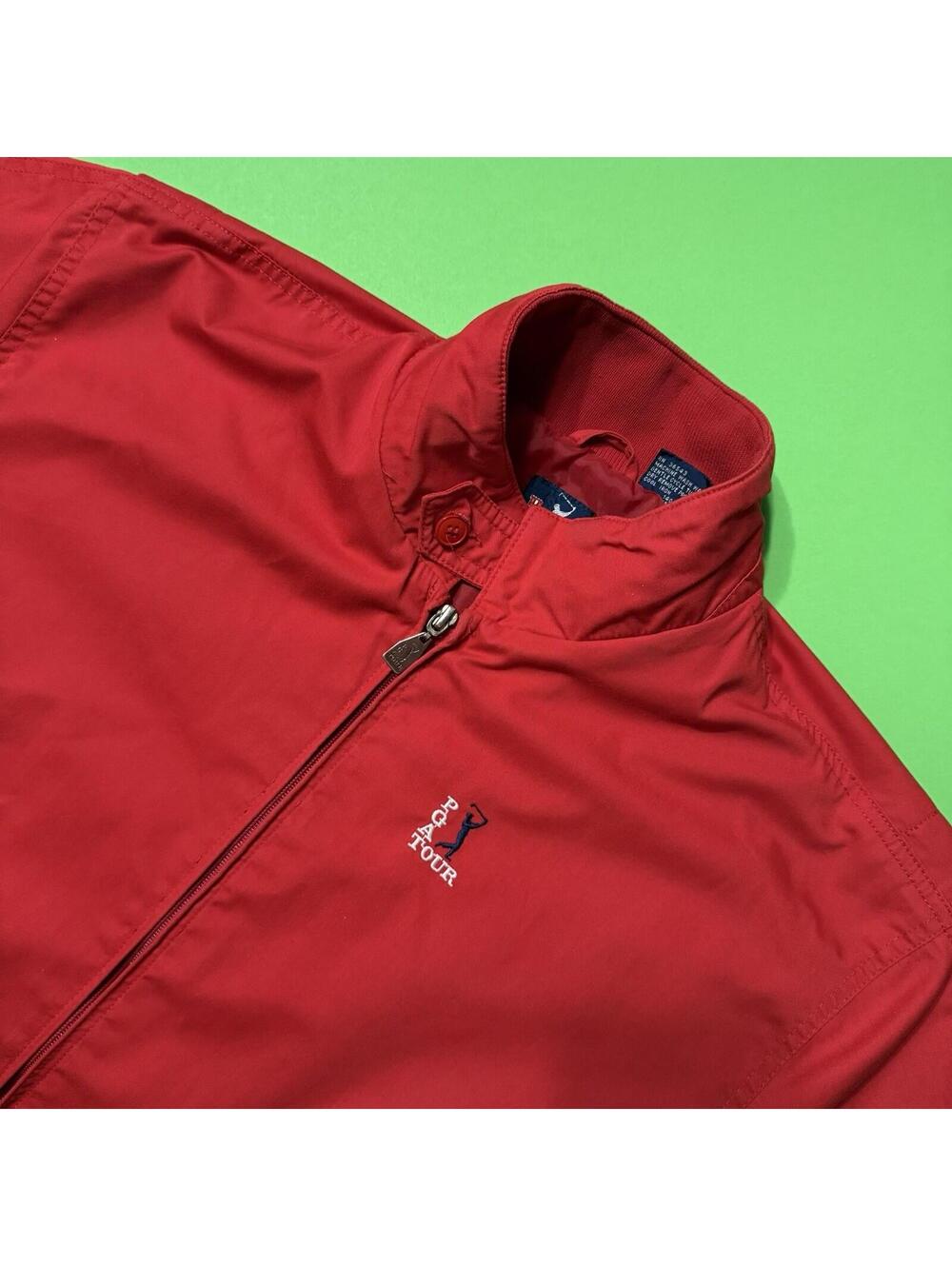Vintage Rare PGA Tour Red Full Zip Golf Wind Jacket Men’s Medium